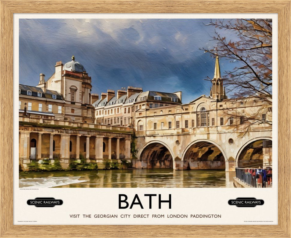 Vintage travel poster- Bath, Somerset - Scenic Railways