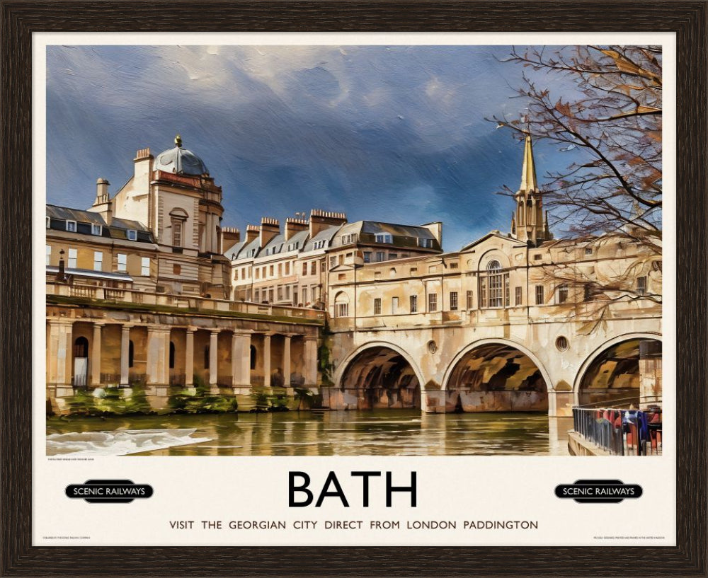 Vintage travel poster- Bath, Somerset - Scenic Railways