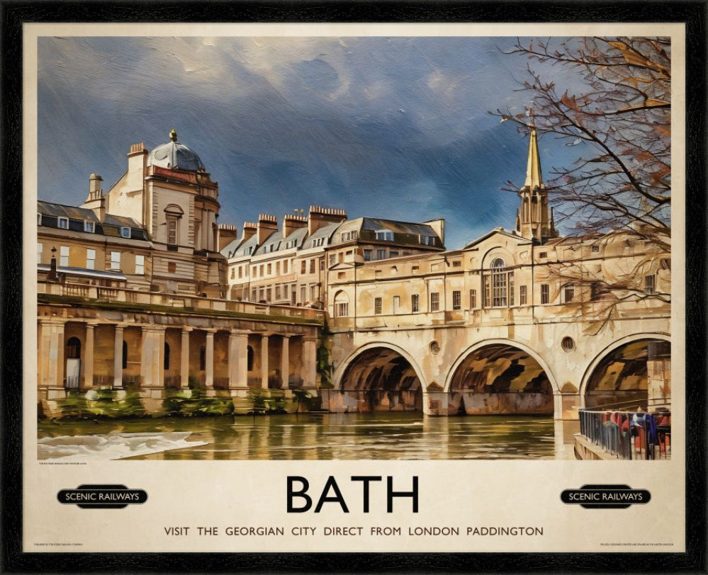 Vintage travel poster- Bath, Somerset - Scenic Railways