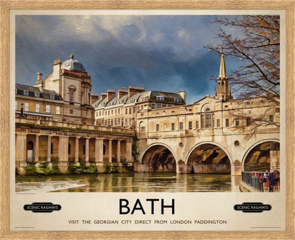 Vintage travel poster- Bath, Somerset - Scenic Railways