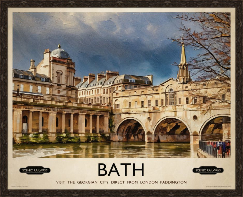 Vintage travel poster- Bath, Somerset - Scenic Railways