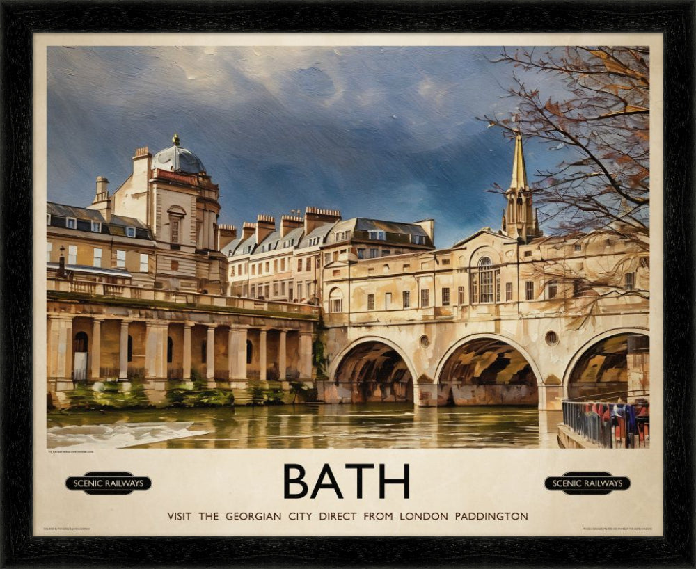 Vintage travel poster- Bath, Somerset - Scenic Railways