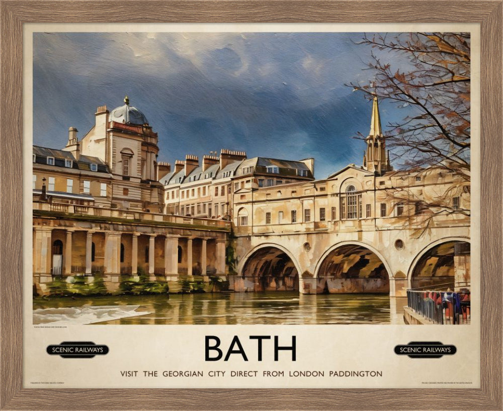 Vintage travel poster- Bath, Somerset - Scenic Railways
