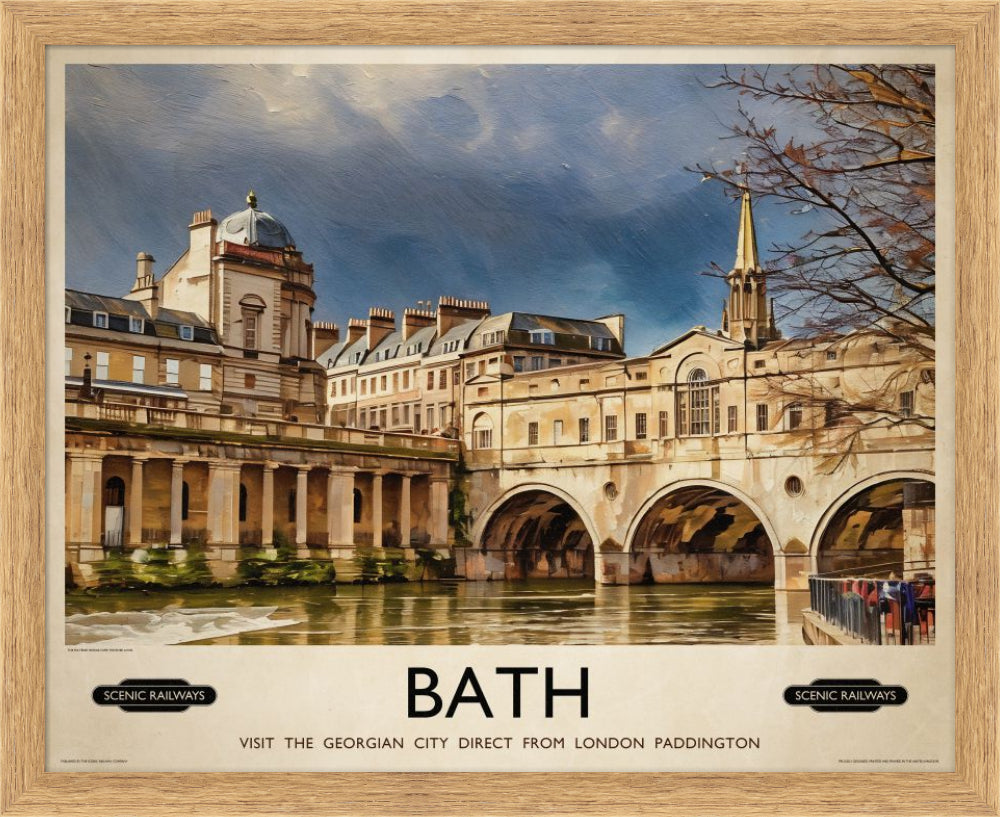 Vintage travel poster- Bath, Somerset - Scenic Railways