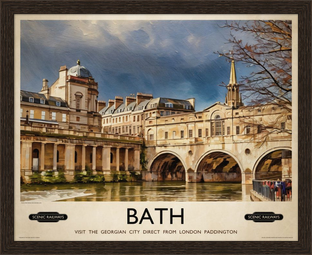 Vintage travel poster- Bath, Somerset - Scenic Railways