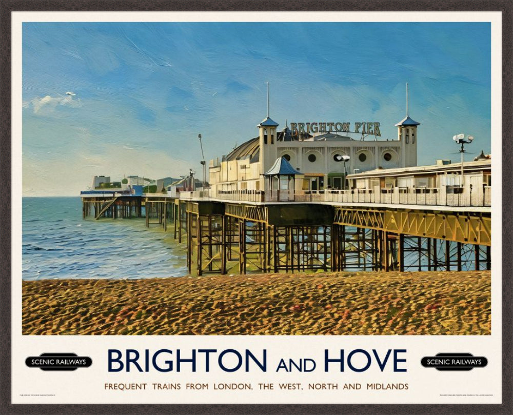 Vintage travel poster- Brighton, East Sussex - Scenic Railways