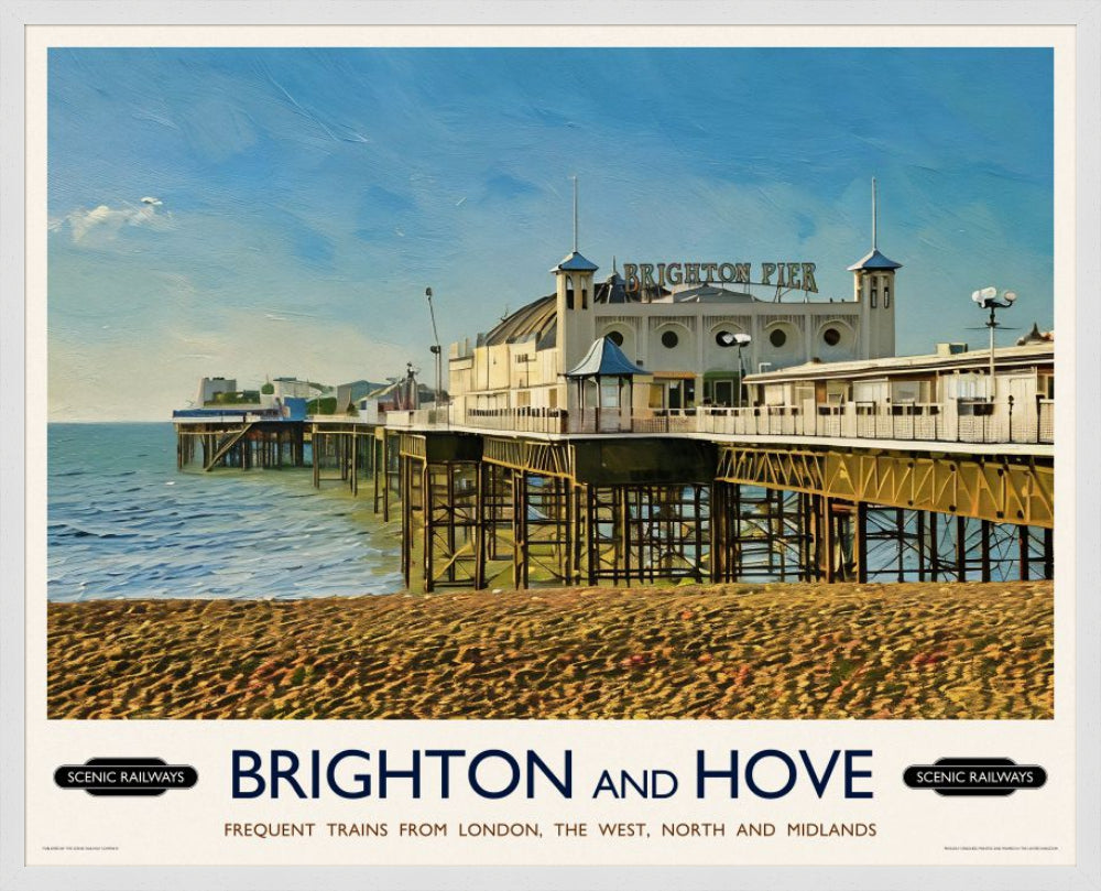Vintage travel poster- Brighton, East Sussex - Scenic Railways