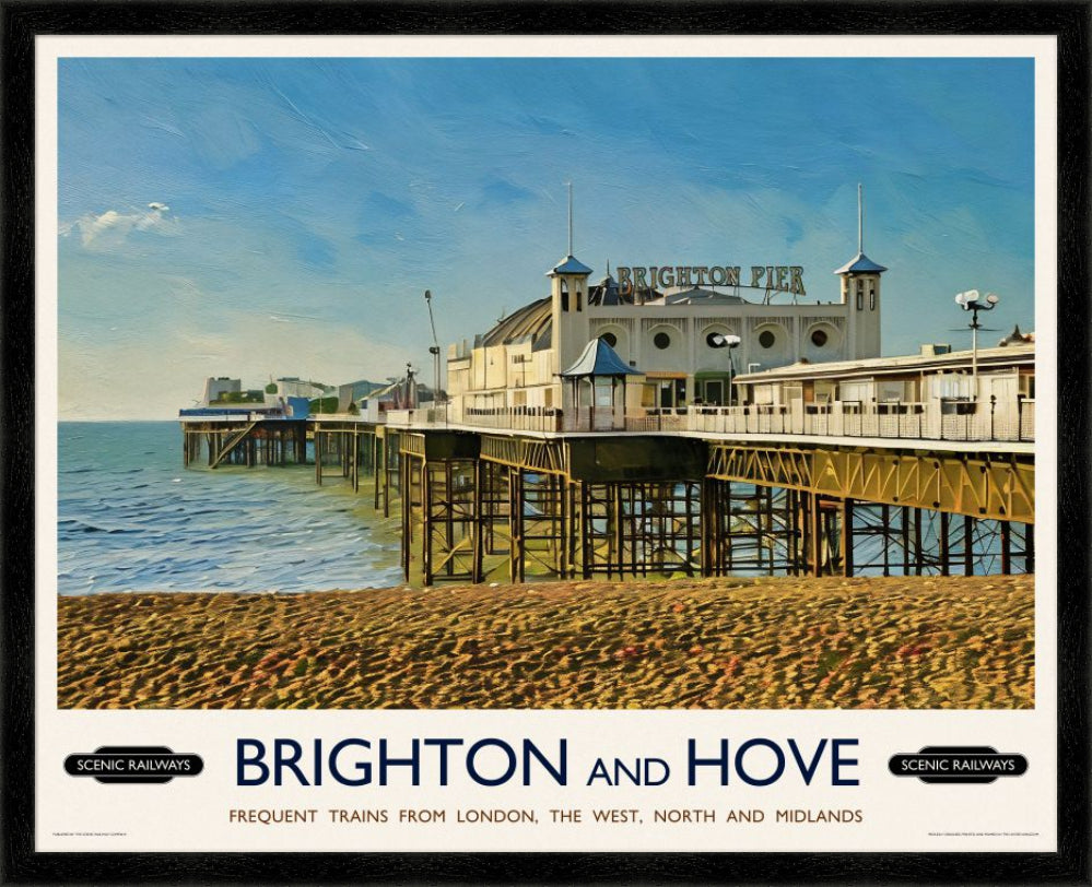 Vintage travel poster- Brighton, East Sussex - Scenic Railways