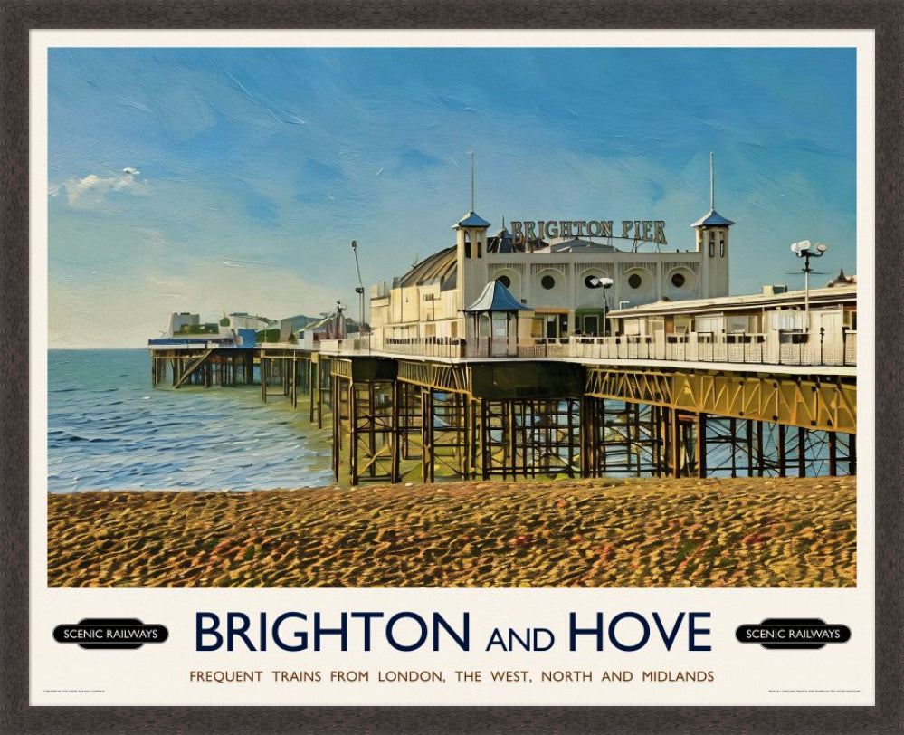 Vintage travel poster- Brighton, East Sussex - Scenic Railways