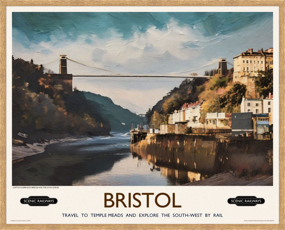 Vintage travel poster- Bristol - Scenic Railways