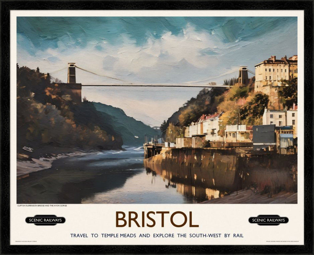 Vintage travel poster- Bristol - Scenic Railways