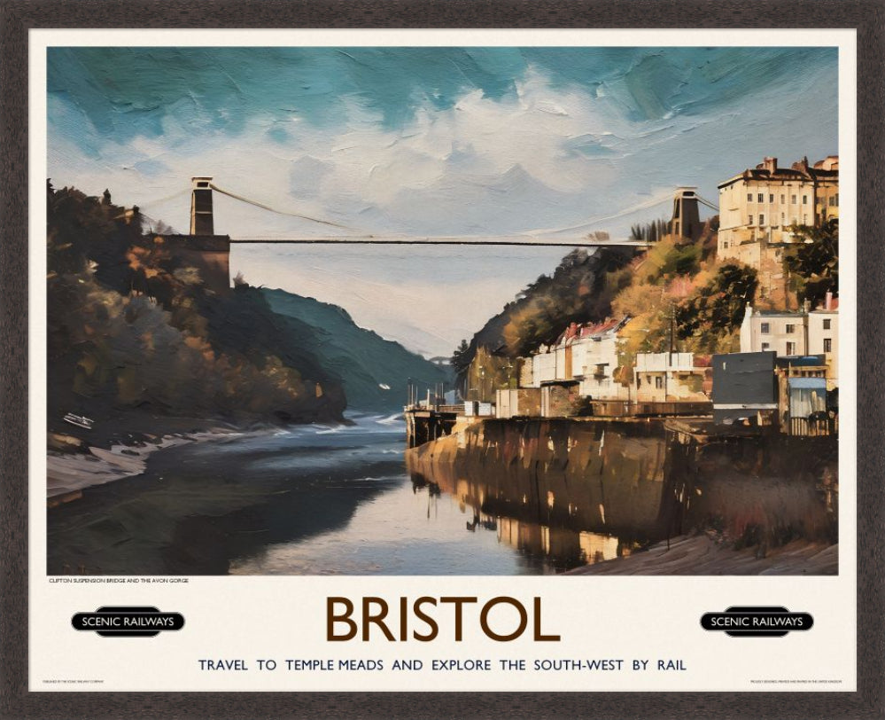 Vintage travel poster- Bristol - Scenic Railways