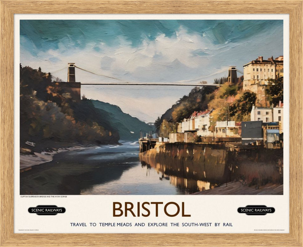 Vintage travel poster- Bristol - Scenic Railways