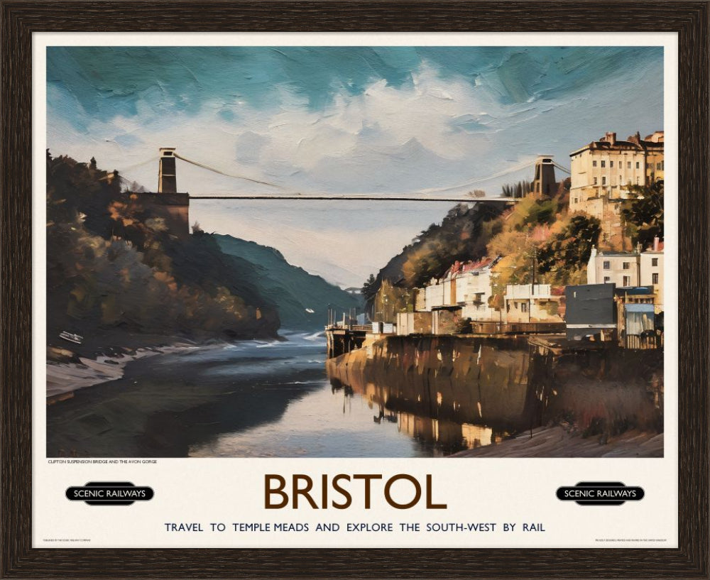 Vintage travel poster- Bristol - Scenic Railways