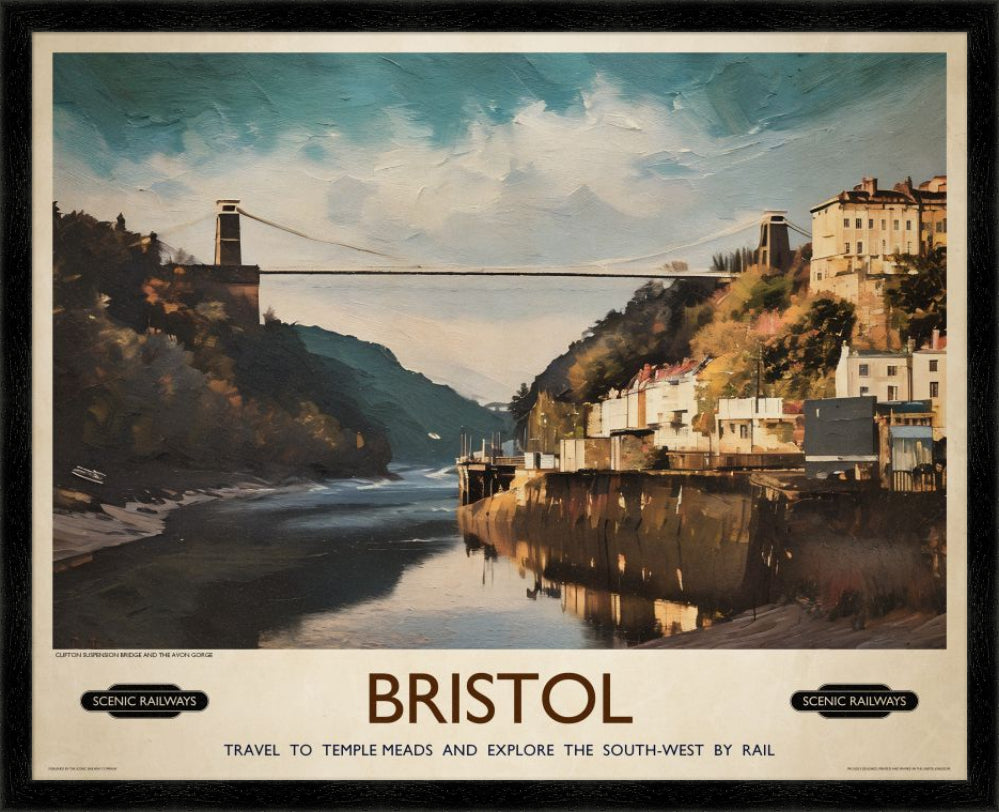Vintage travel poster- Bristol - Scenic Railways