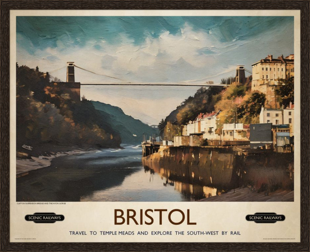 Vintage travel poster- Bristol - Scenic Railways