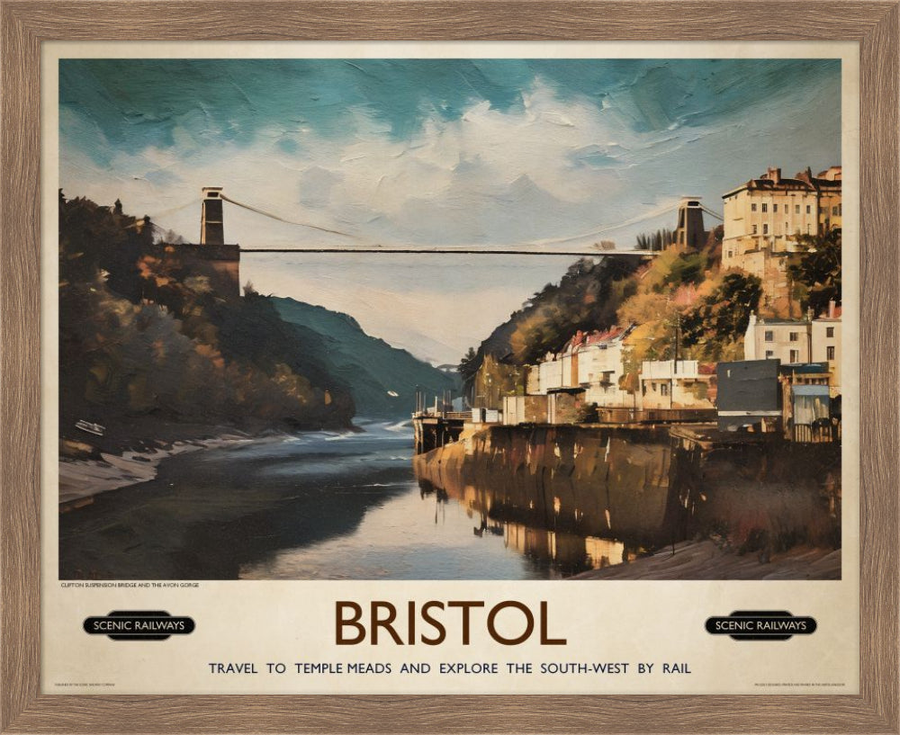 Vintage travel poster- Bristol - Scenic Railways