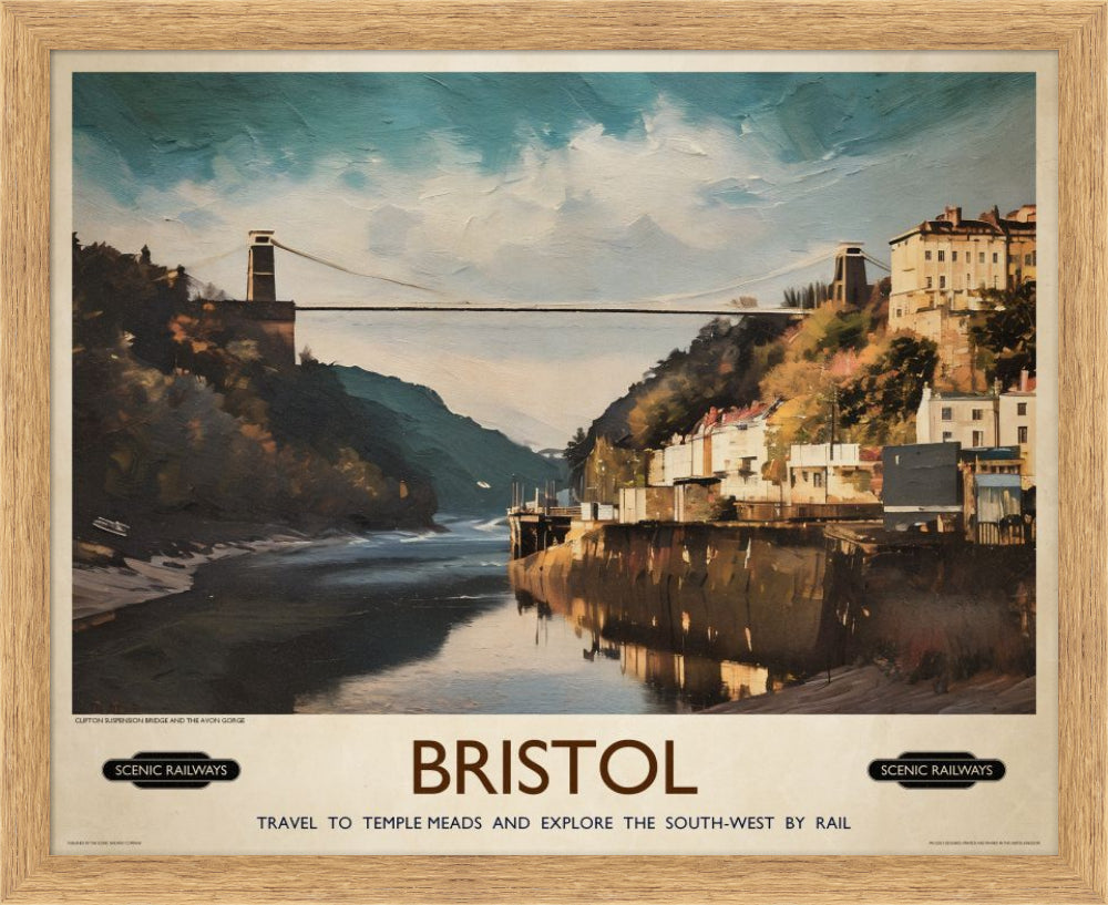 Vintage travel poster- Bristol - Scenic Railways