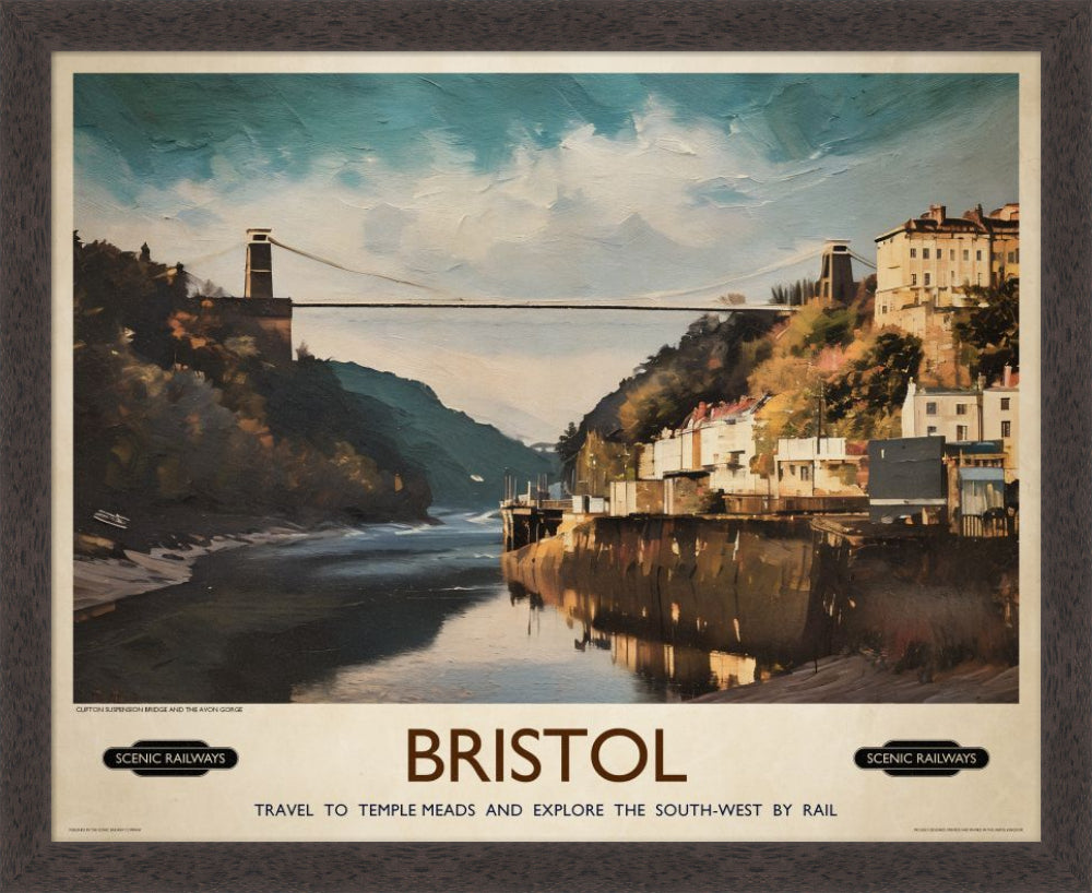 Vintage travel poster- Bristol - Scenic Railways