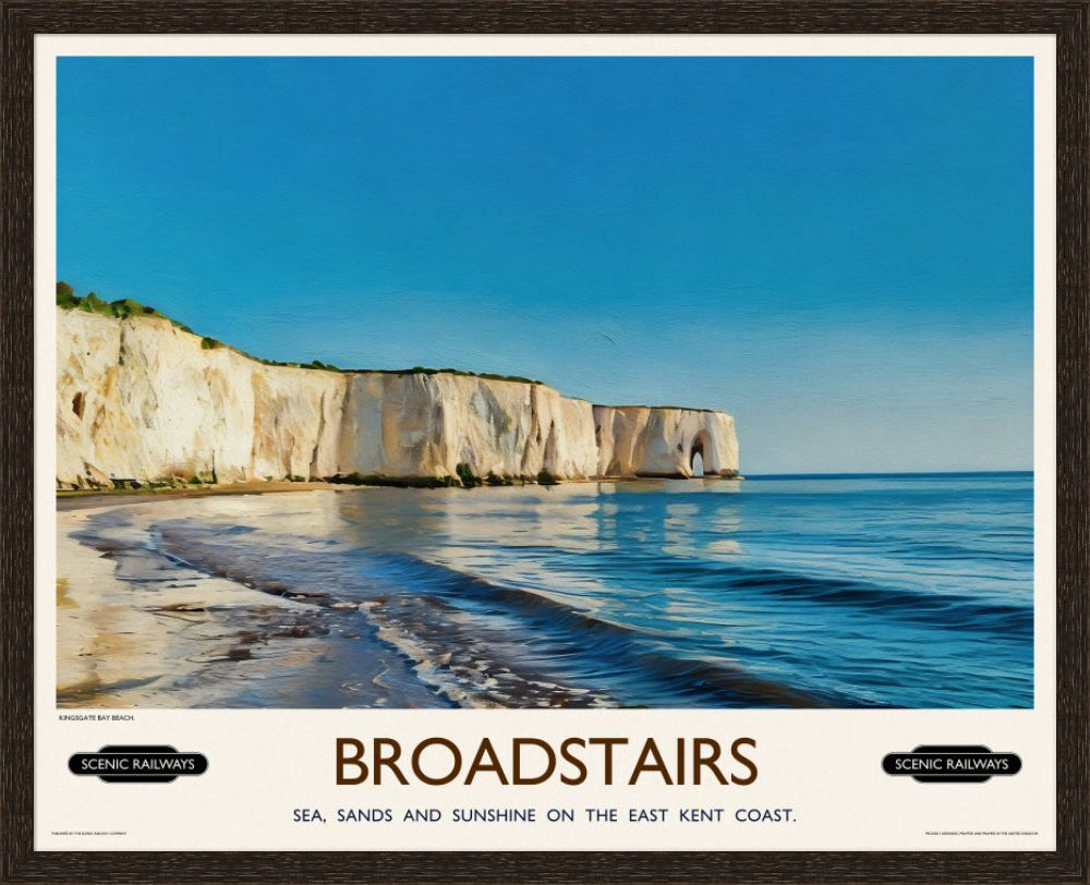 Vintage travel poster- Broadstairs, Kent - Scenic Railways