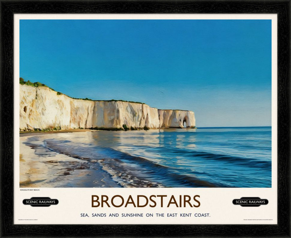 Vintage travel poster- Broadstairs, Kent - Scenic Railways