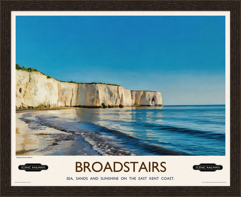 Vintage travel poster- Broadstairs, Kent - Scenic Railways