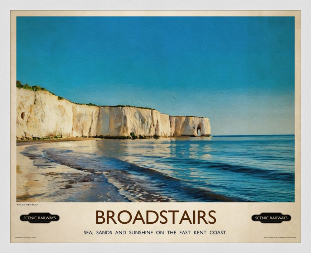 Vintage travel poster- Broadstairs, Kent - Scenic Railways