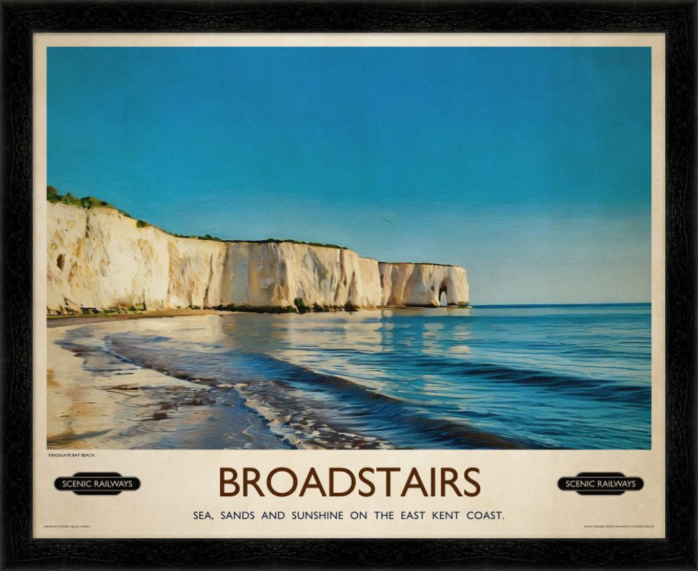 Vintage travel poster- Broadstairs, Kent - Scenic Railways