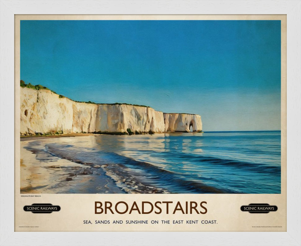 Vintage travel poster- Broadstairs, Kent - Scenic Railways