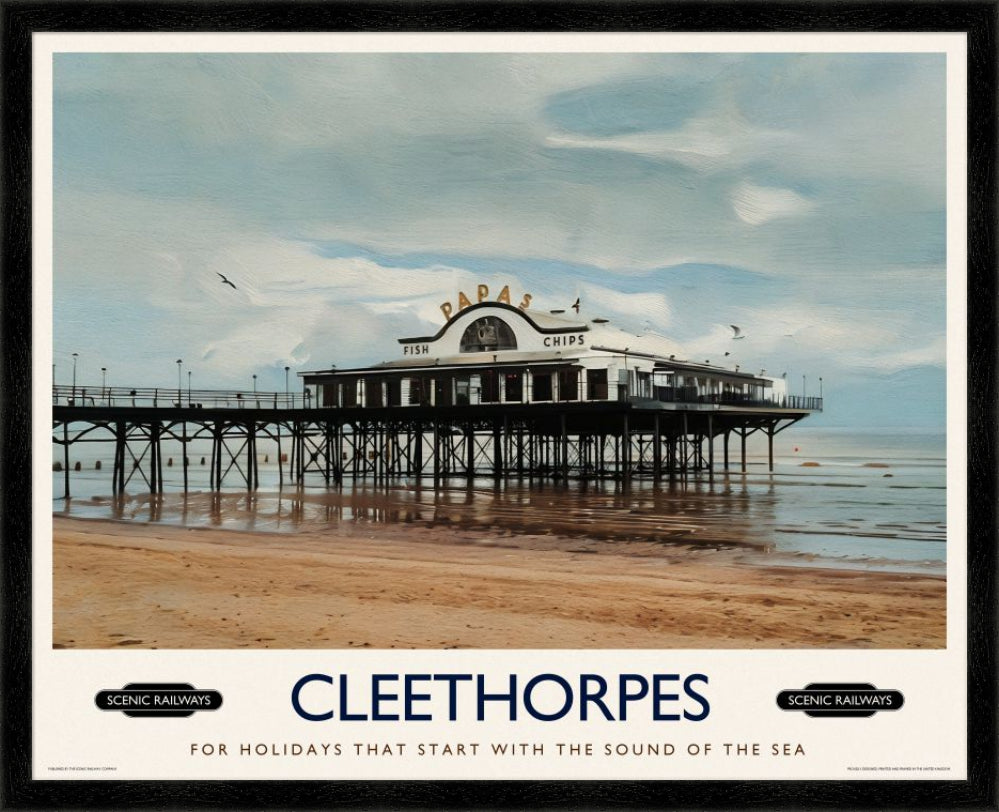 Vintage travel poster- Cleethorpes, Lincolnshire - Scenic Railways