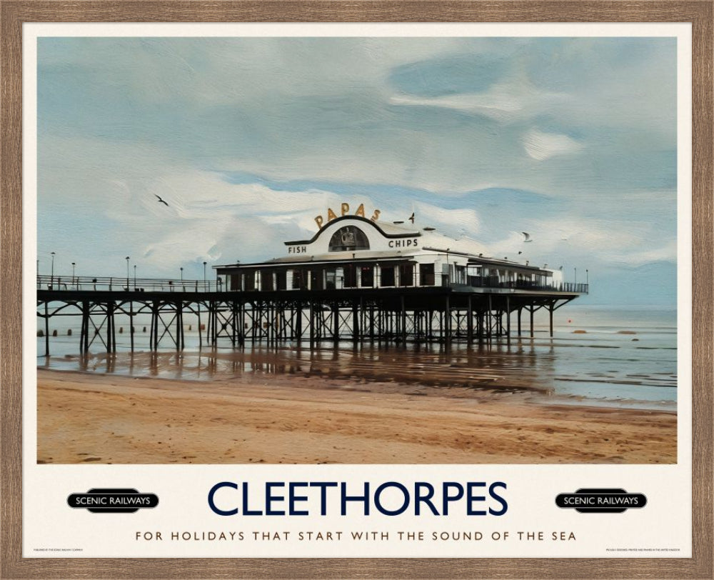 Vintage travel poster- Cleethorpes, Lincolnshire - Scenic Railways