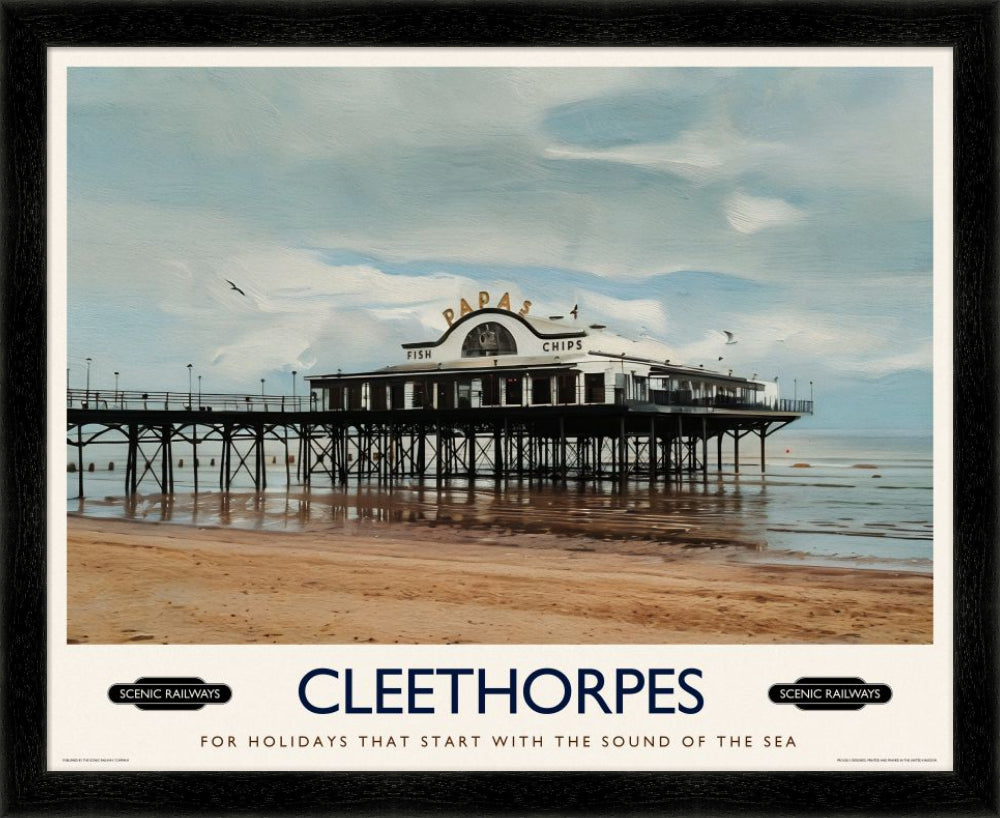 Vintage travel poster- Cleethorpes, Lincolnshire - Scenic Railways
