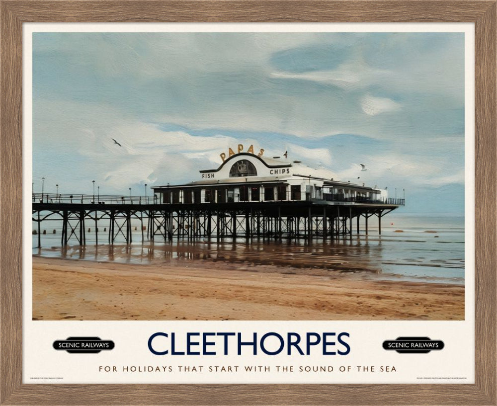 Vintage travel poster- Cleethorpes, Lincolnshire - Scenic Railways