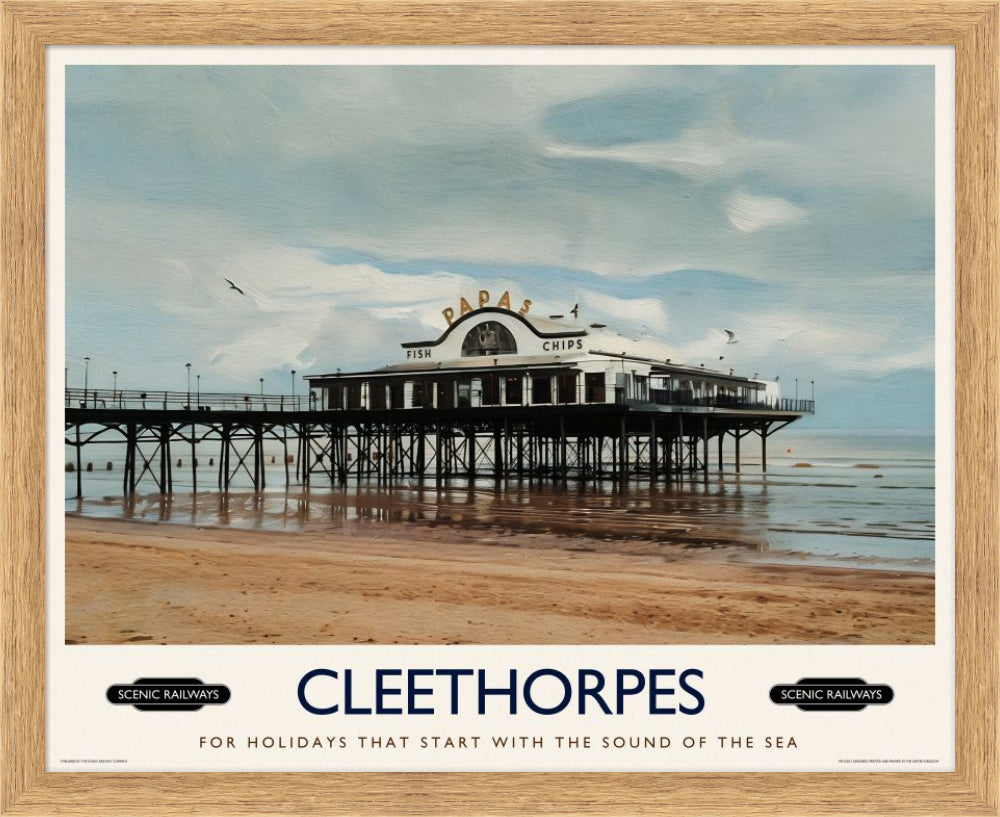 Vintage travel poster- Cleethorpes, Lincolnshire - Scenic Railways