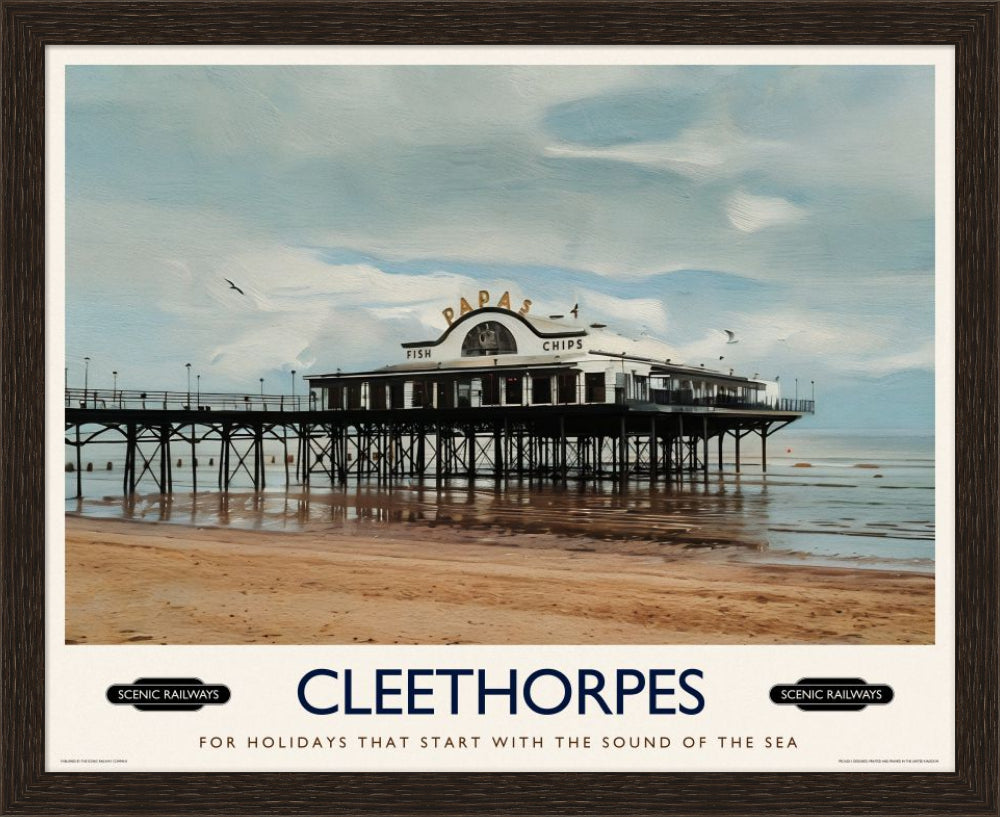Vintage travel poster- Cleethorpes, Lincolnshire - Scenic Railways