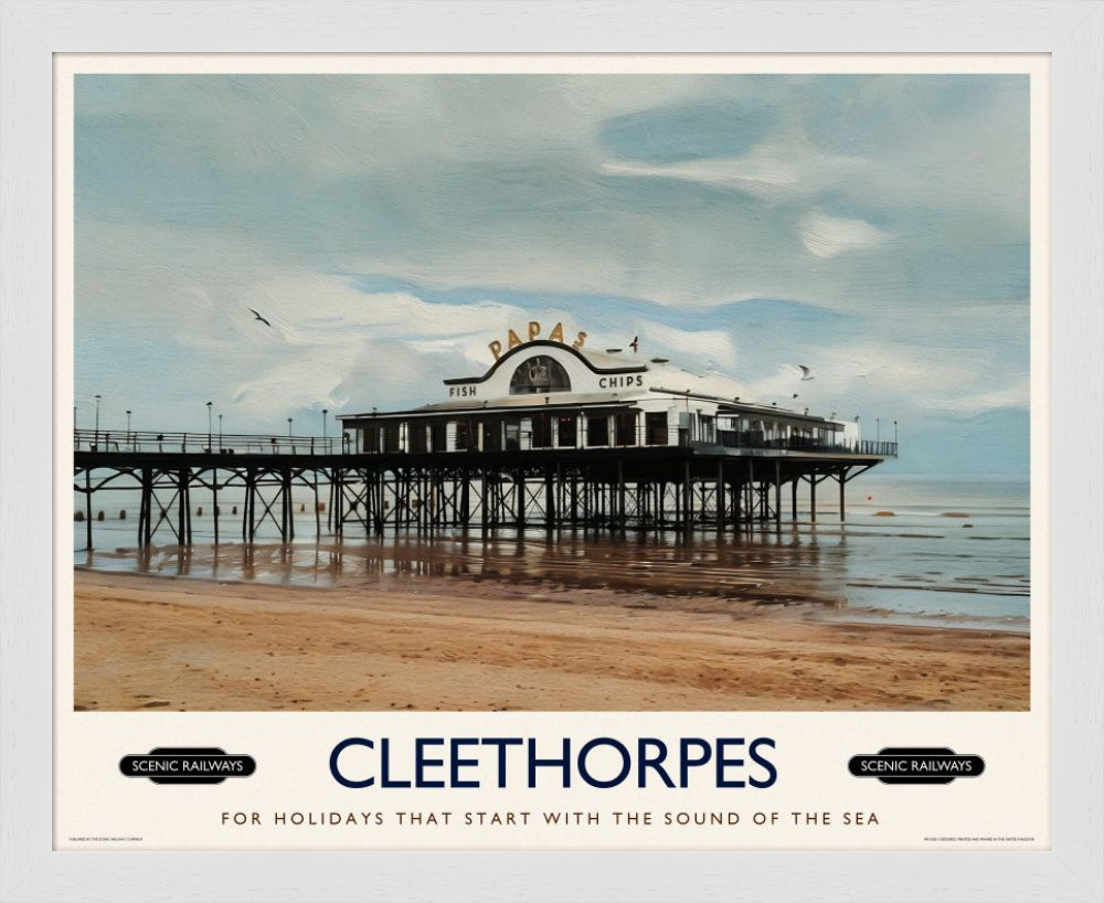 Vintage travel poster- Cleethorpes, Lincolnshire - Scenic Railways