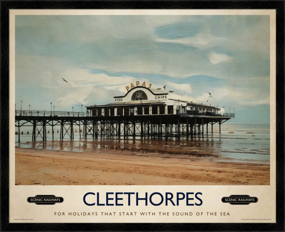 Vintage travel poster- Cleethorpes, Lincolnshire - Scenic Railways