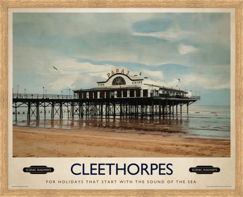 Vintage travel poster- Cleethorpes, Lincolnshire - Scenic Railways