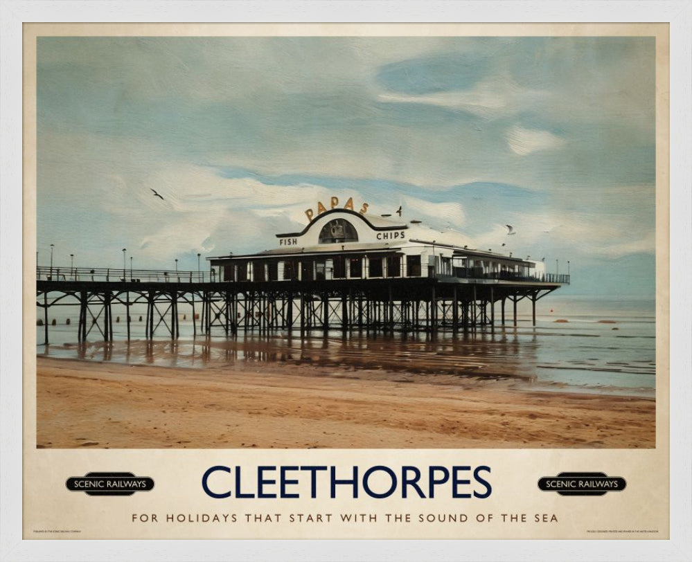 Vintage travel poster- Cleethorpes, Lincolnshire - Scenic Railways