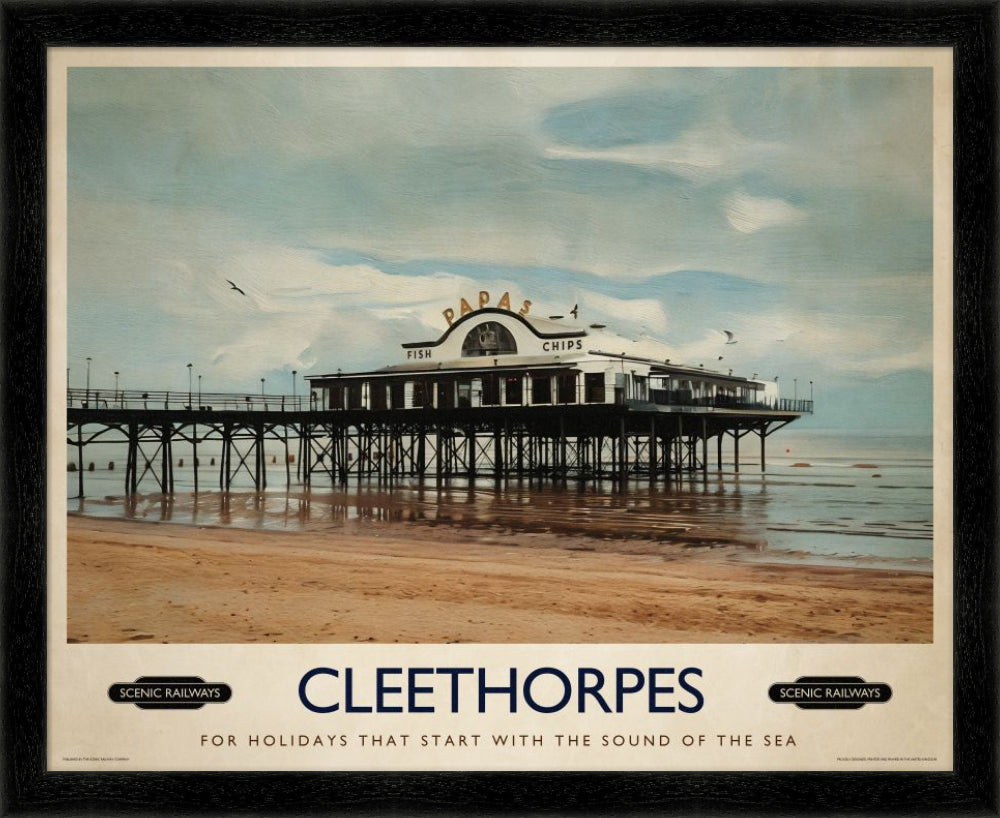 Vintage travel poster- Cleethorpes, Lincolnshire - Scenic Railways