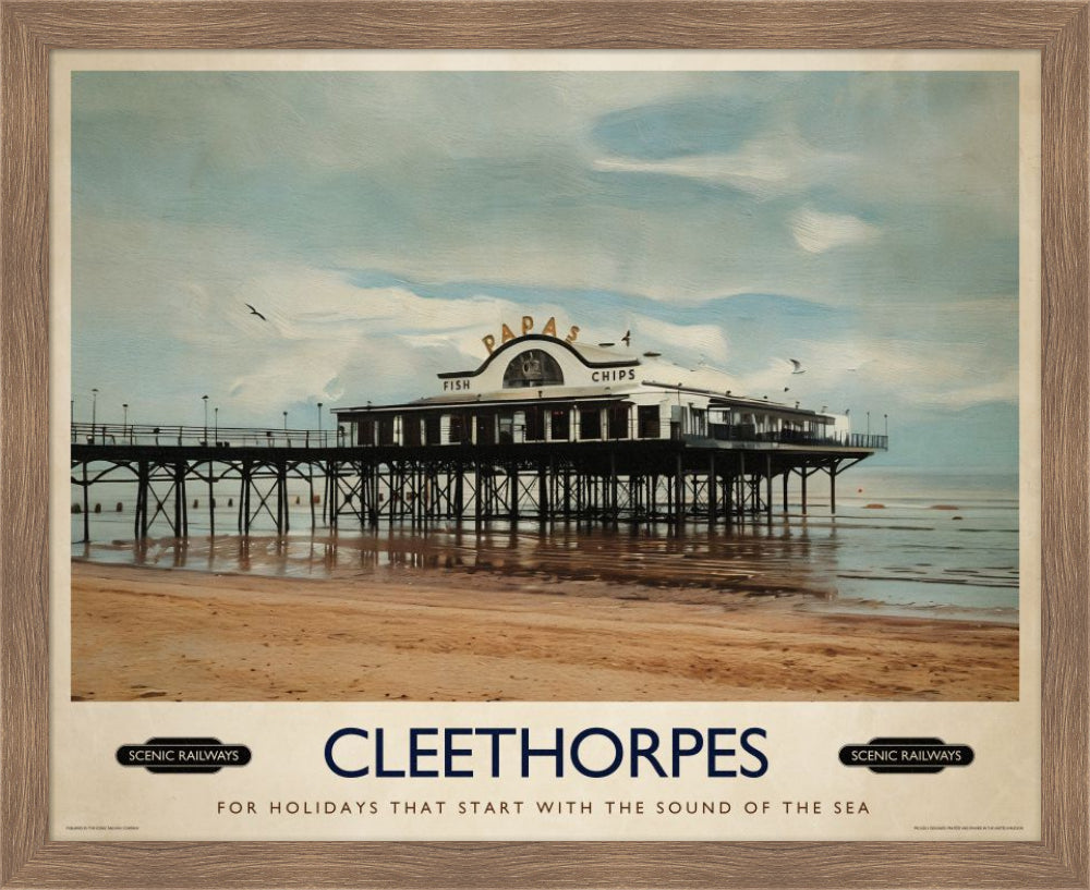 Vintage travel poster- Cleethorpes, Lincolnshire - Scenic Railways
