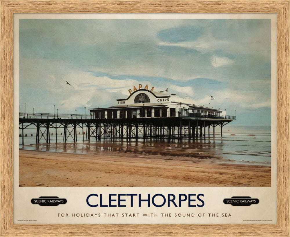 Vintage travel poster- Cleethorpes, Lincolnshire - Scenic Railways