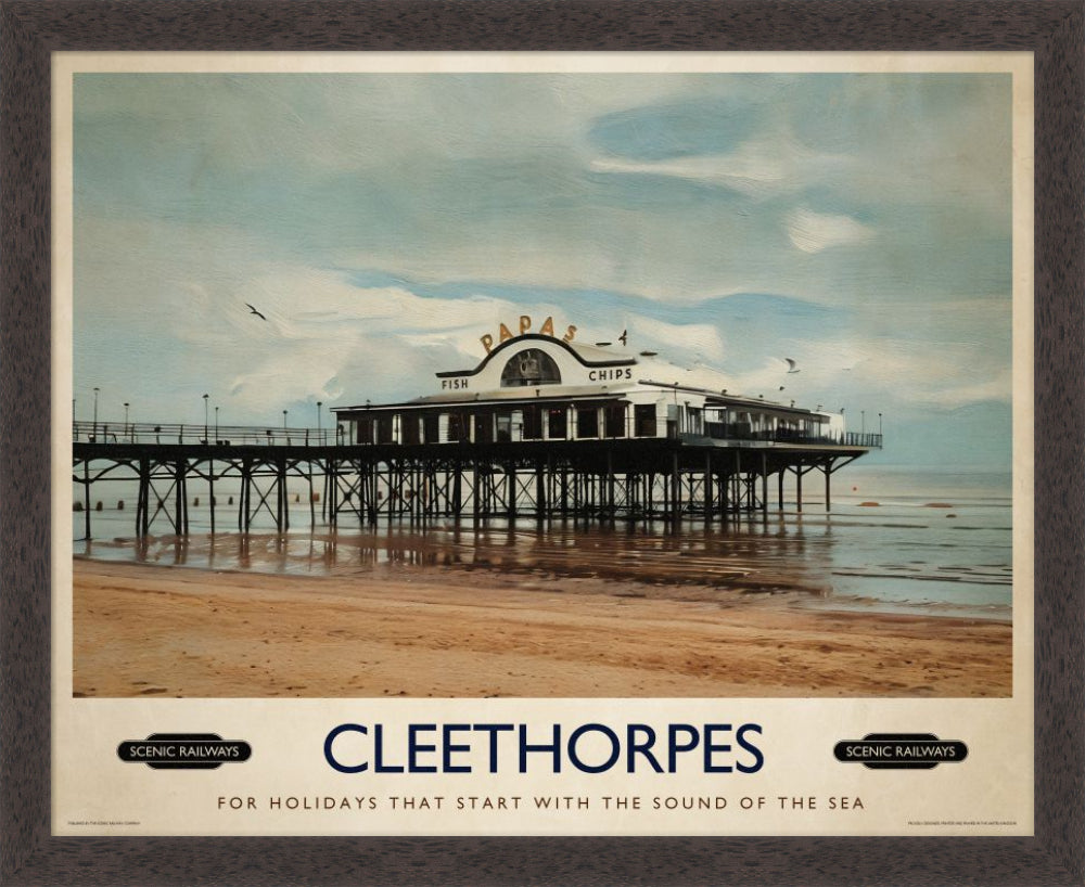 Vintage travel poster- Cleethorpes, Lincolnshire - Scenic Railways