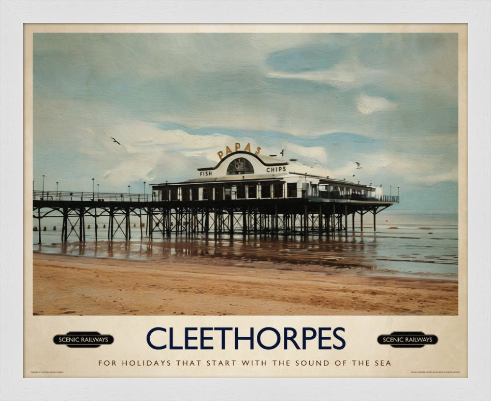 Vintage travel poster- Cleethorpes, Lincolnshire - Scenic Railways