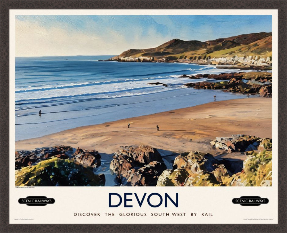Vintage travel poster- Devon - Scenic Railways