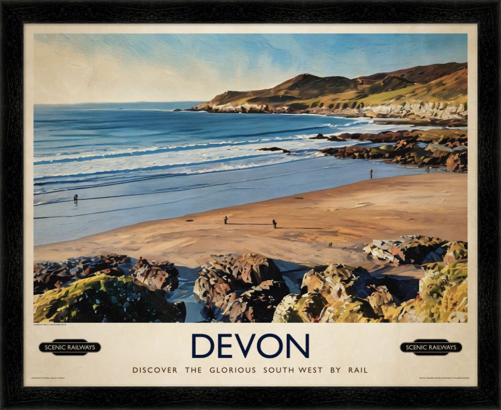 Vintage travel poster- Devon - Scenic Railways