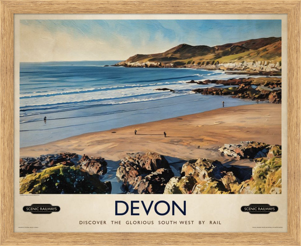 Vintage travel poster- Devon - Scenic Railways
