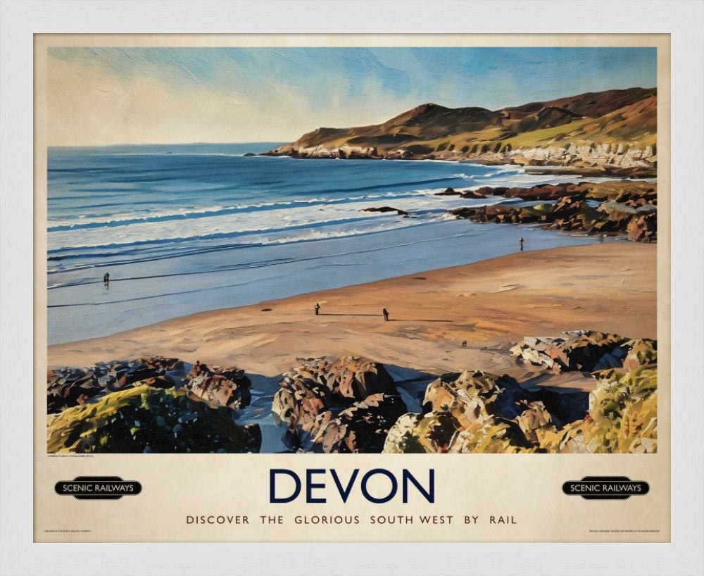 Vintage travel poster- Devon - Scenic Railways