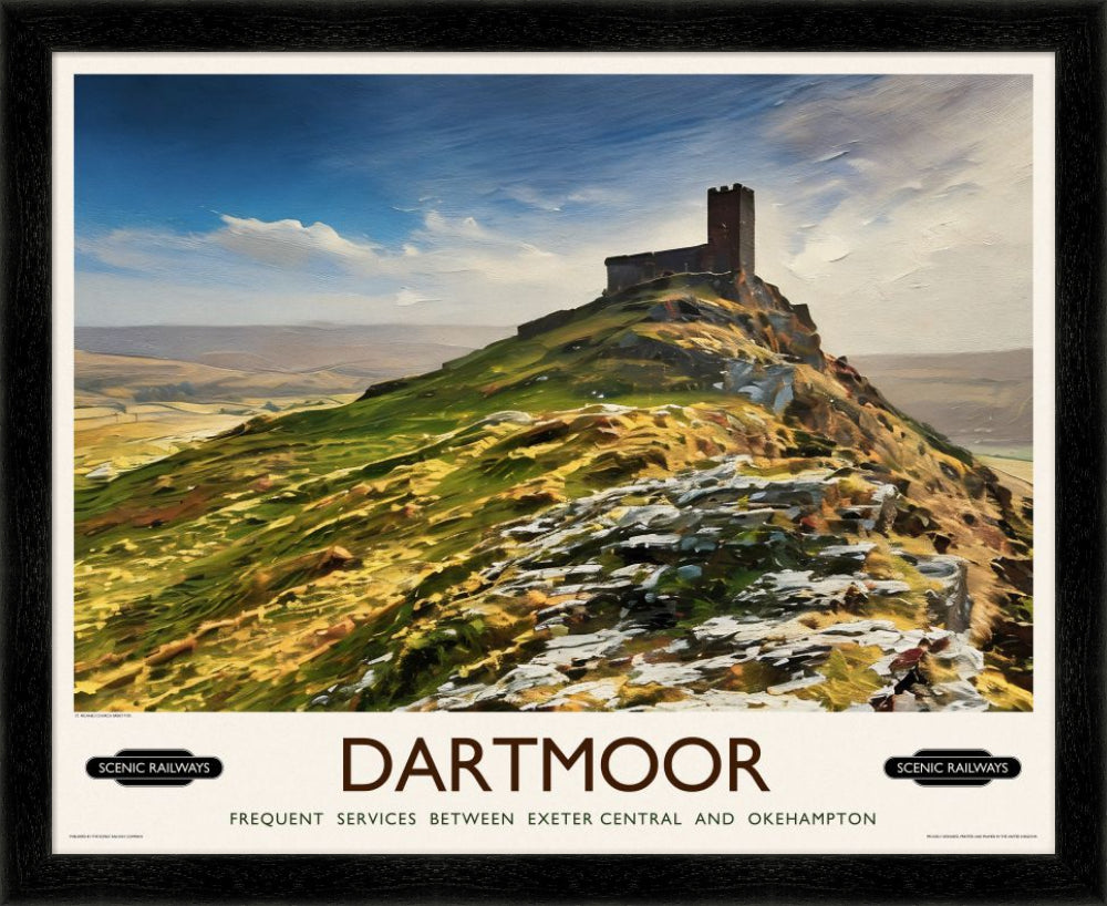 Vintage travel poster- Dartmoor, Devon - Scenic Railways