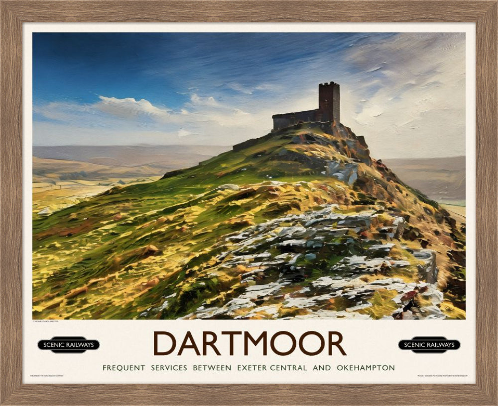 Vintage travel poster- Dartmoor, Devon - Scenic Railways